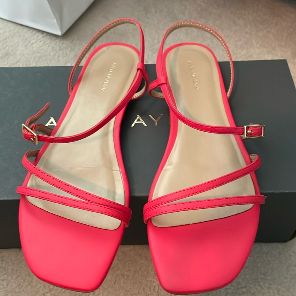 Ann Taylor real leather strappy  sandals